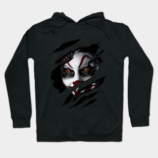 Scary Clown Shirt for Halloween Shirt tear illusion Hoodie